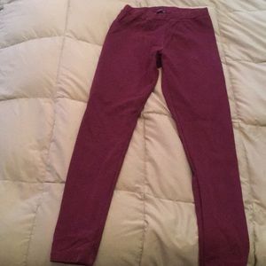 Thick burgundy leggings